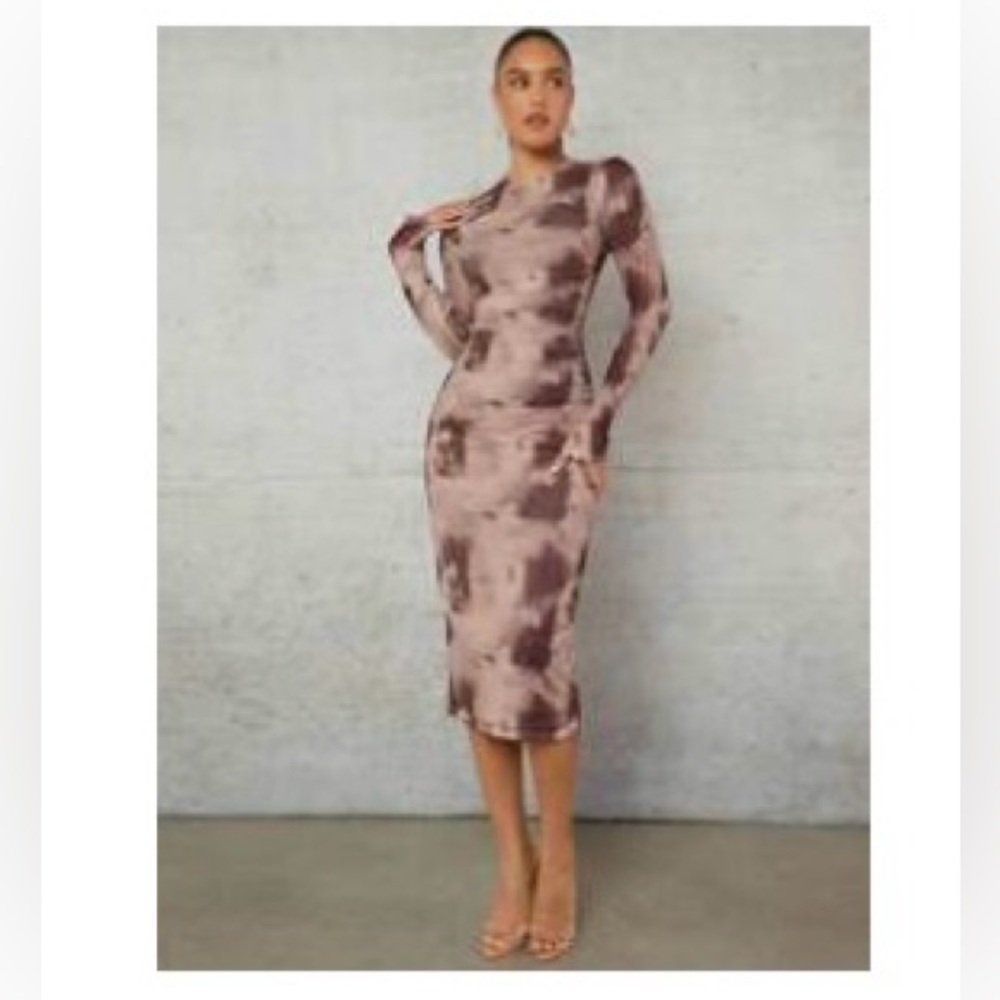 Pink camo long sleeve maxi dress